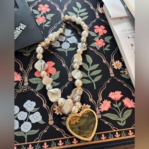 Free People Pearl Heart Necklace